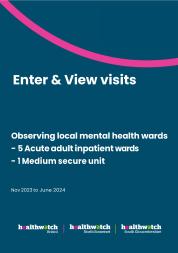 Front cover of our Enter and View summary report, observing local Avon and Wiltshire Partnership inpatient mental health wards